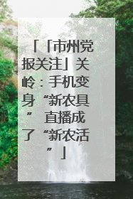 「市州党报关注」关岭：手机变身“新农具” 直播成了“新农活”