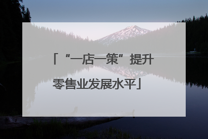 “一店一策”提升零售业发展水平