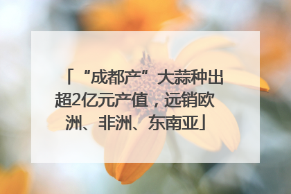 “成都产”大蒜种出超2亿元产值，远销欧洲、非洲、东南亚