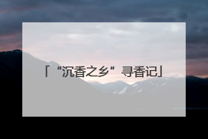 “沉香之乡”寻香记