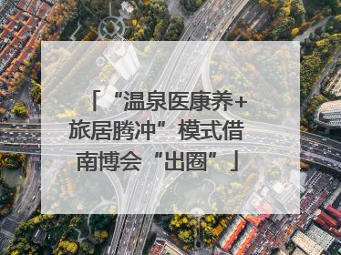 “温泉医康养+旅居腾冲”模式借南博会“出圈”