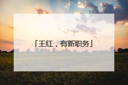 王红，有新职务