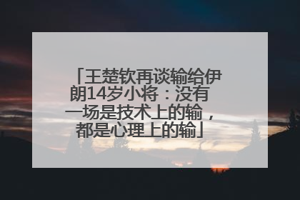 王楚钦再谈输给伊朗14岁小将：没有一场是技术上的输，都是心理上的输
