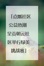 点燃社区公益热潮 呈贡朝云社区举行绿美挑战赛