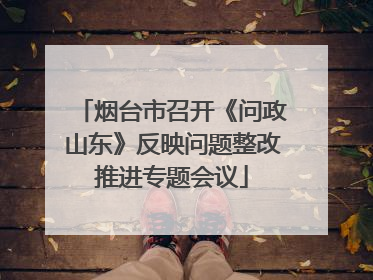 烟台市召开《问政山东》反映问题整改推进专题会议