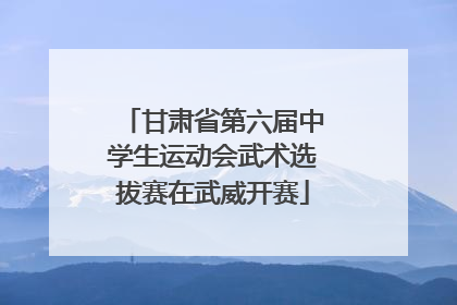 甘肃省第六届中学生运动会武术选拔赛在武威开赛