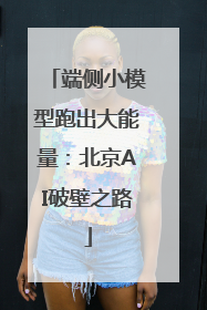 端侧小模型跑出大能量：北京AI破壁之路