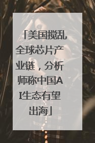 美国搅乱全球芯片产业链，分析师称中国AI生态有望出海