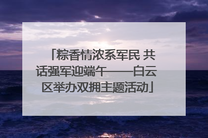 粽香情浓系军民 共话强军迎端午——白云区举办双拥主题活动