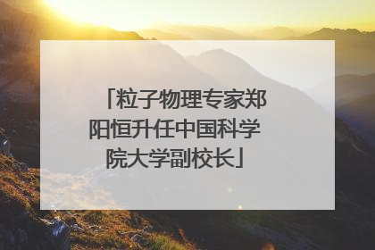 粒子物理专家郑阳恒升任中国科学院大学副校长