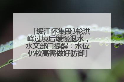 绥江怀集段3轮洪峰过境后缓慢退水，水文部门提醒：水位仍较高需做好防御