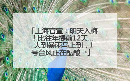 上海官宣：明天入梅！比往年提前12天……大到暴雨马上到，1号台风正在酝酿→
