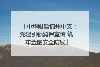 中华财险锦州中支：党建引领消保宣传 筑牢金融安全防线