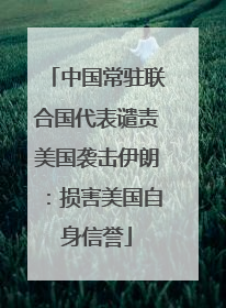 中国常驻联合国代表谴责美国袭击伊朗：损害美国自身信誉