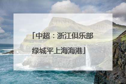 中超：浙江俱乐部绿城平上海海港