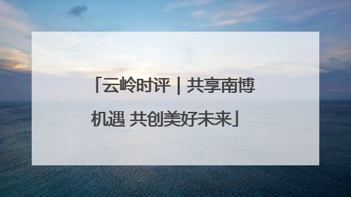 云岭时评｜共享南博机遇 共创美好未来