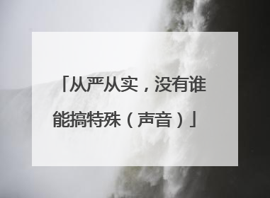 从严从实，没有谁能搞特殊（声音）