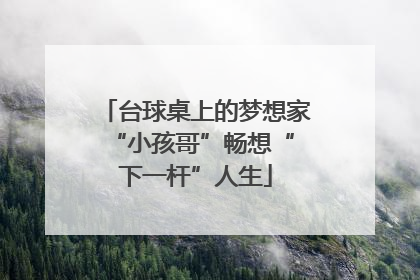 台球桌上的梦想家 “小孩哥”畅想“下一杆”人生