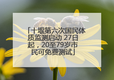 十堰第六次国民体质监测启动 27日起，20至79岁市民可免费测试