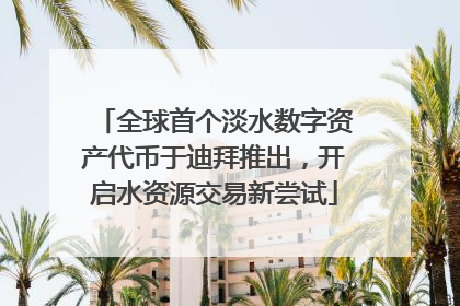 全球首个淡水数字资产代币于迪拜推出，开启水资源交易新尝试