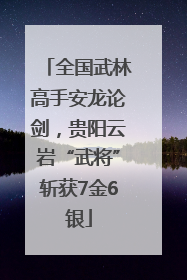 全国武林高手安龙论剑，贵阳云岩“武将”斩获7金6银