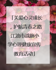 关爱心灵成长，护航青春之路 江油市战旗小学心理健康宣传教育活动