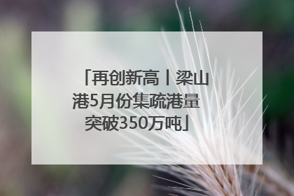 再创新高丨梁山港5月份集疏港量突破350万吨