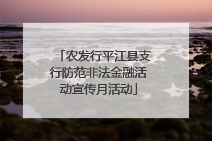 农发行平江县支行防范非法金融活动宣传月活动