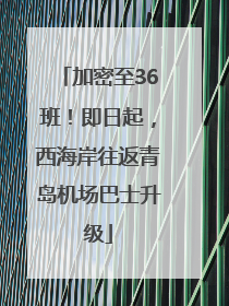 加密至36班！即日起，西海岸往返青岛机场巴士升级