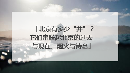北京有多少“井”？它们串联起北京的过去与现在、烟火与诗意