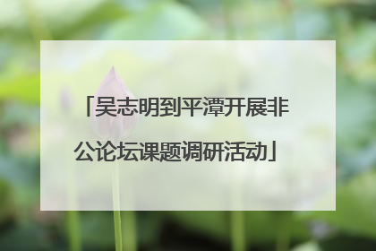 吴志明到平潭开展非公论坛课题调研活动
