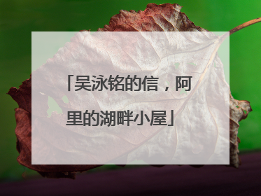 吴泳铭的信，阿里的湖畔小屋
