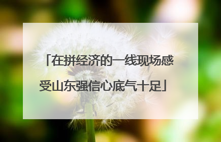 在拼经济的一线现场感受山东强信心底气十足
