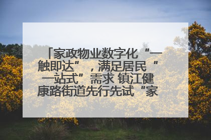 家政物业数字化“一触即达”，满足居民“一站式”需求 镇江健康路街道先行先试“家门口”便民小程序