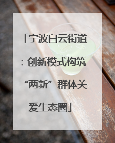宁波白云街道：创新模式构筑“两新”群体关爱生态圈