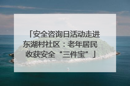 安全咨询日活动走进东湖村社区：老年居民收获安全“三件宝”
