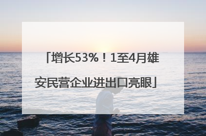增长53%！1至4月雄安民营企业进出口亮眼