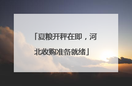 夏粮开秤在即，河北收购准备就绪