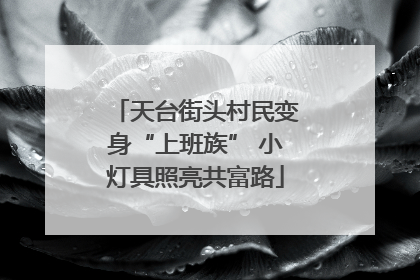 天台街头村民变身“上班族” 小灯具照亮共富路