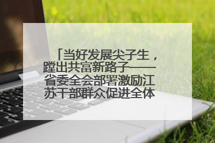 当好发展尖子生，蹚出共富新路子——省委全会部署激励江苏干部群众促进全体人民共同富裕