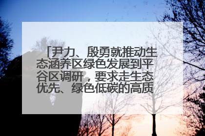 尹力、殷勇就推动生态涵养区绿色发展到平谷区调研，要求走生态优先、绿色低碳的高质量发展之路