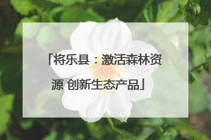 将乐县：激活森林资源 创新生态产品