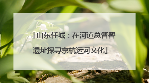 山东任城：在河道总督署遗址探寻京杭运河文化