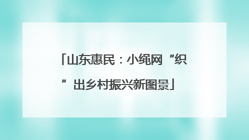 山东惠民：小绳网“织”出乡村振兴新图景
