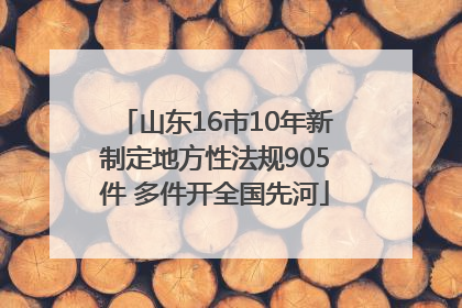 山东16市10年新制定地方性法规905件 多件开全国先河