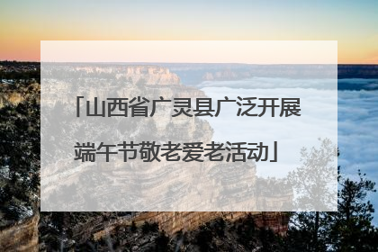 山西省广灵县广泛开展端午节敬老爱老活动