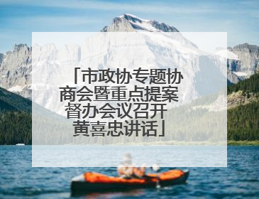 市政协专题协商会暨重点提案督办会议召开 黄喜忠讲话