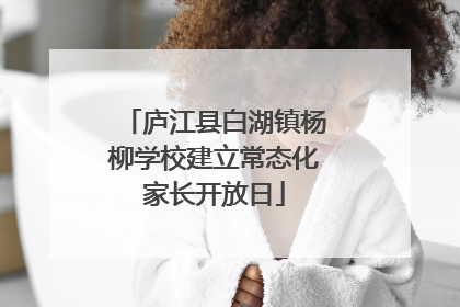 庐江县白湖镇杨柳学校建立常态化家长开放日
