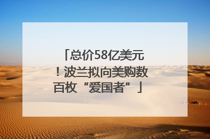 总价58亿美元!波兰拟向美购数百枚“爱国者”