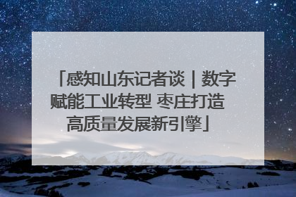 感知山东记者谈｜数字赋能工业转型 枣庄打造高质量发展新引擎